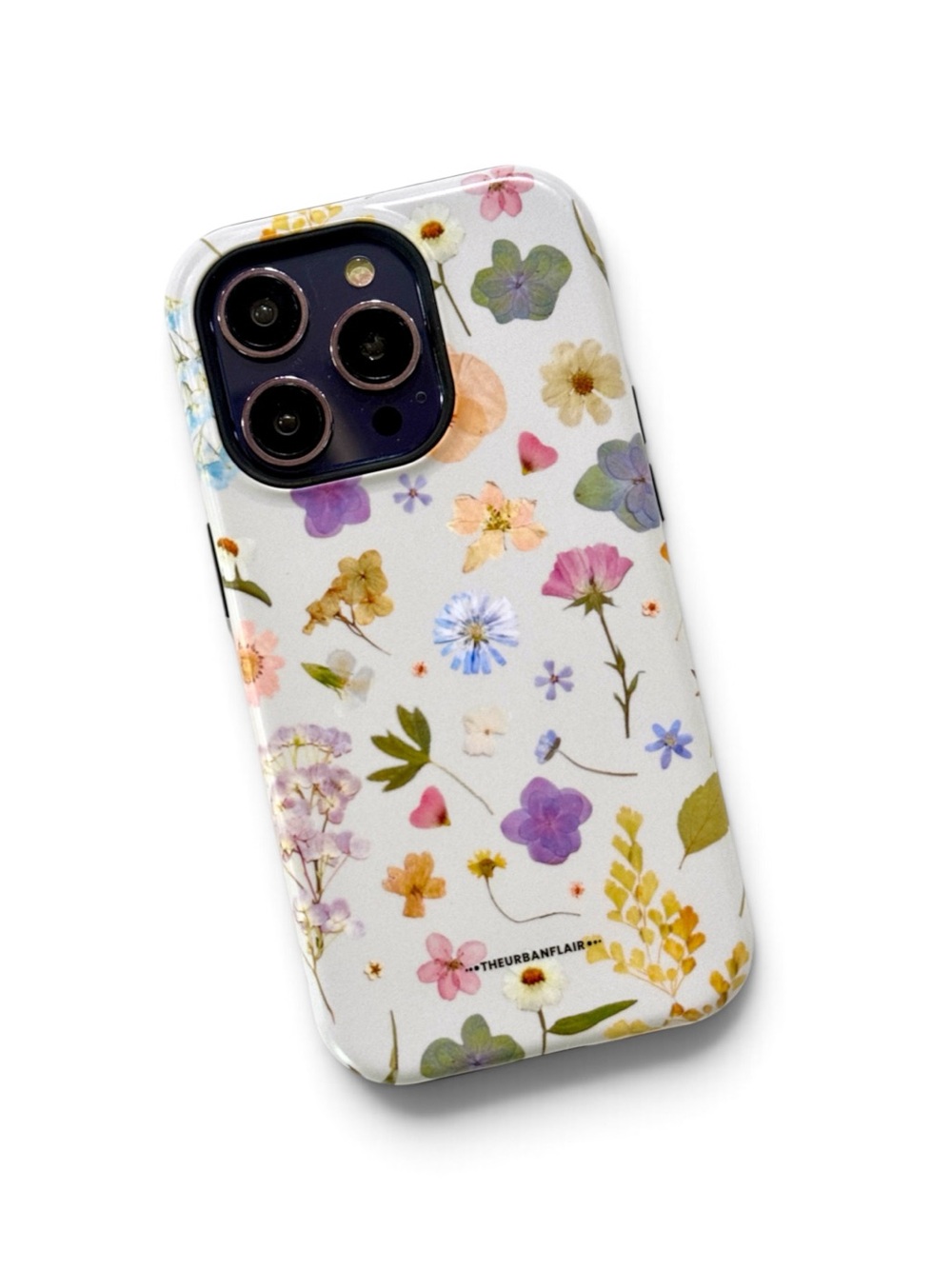 Pressed Floral Print Tough Phone Case For iPhone 14 Pro With MagSafe Magnet